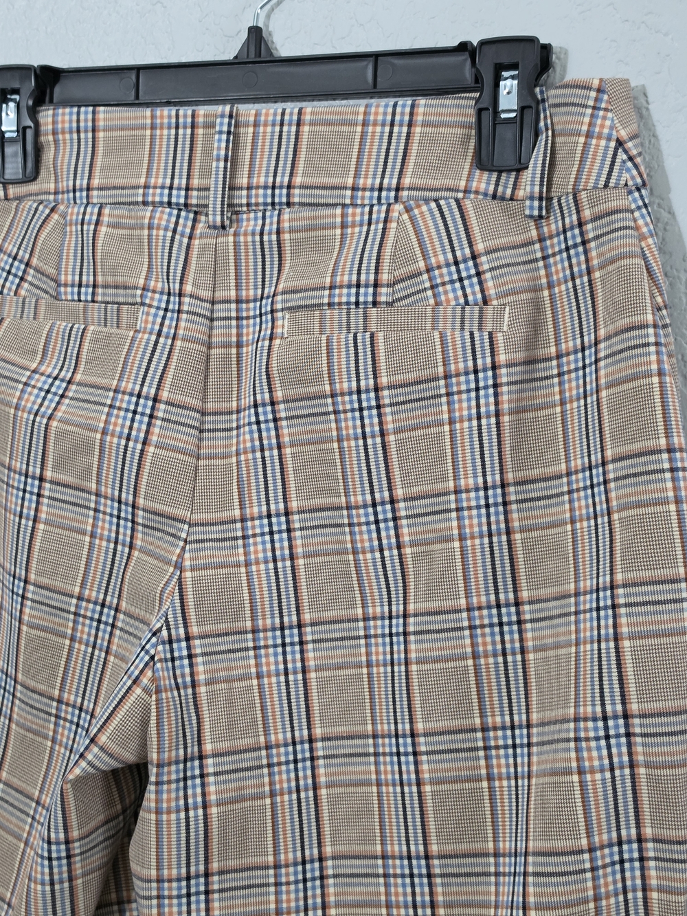 a new day Plaid Dress Pants Tan/Multicolor Womens 4 Stretch Ankle - Picture 4 of 7